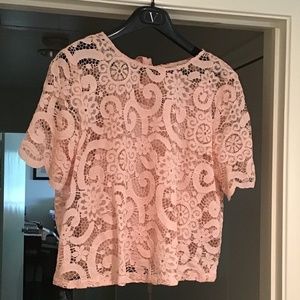 Nanette Lepore 2-Piece Pink Floral Lace Top M